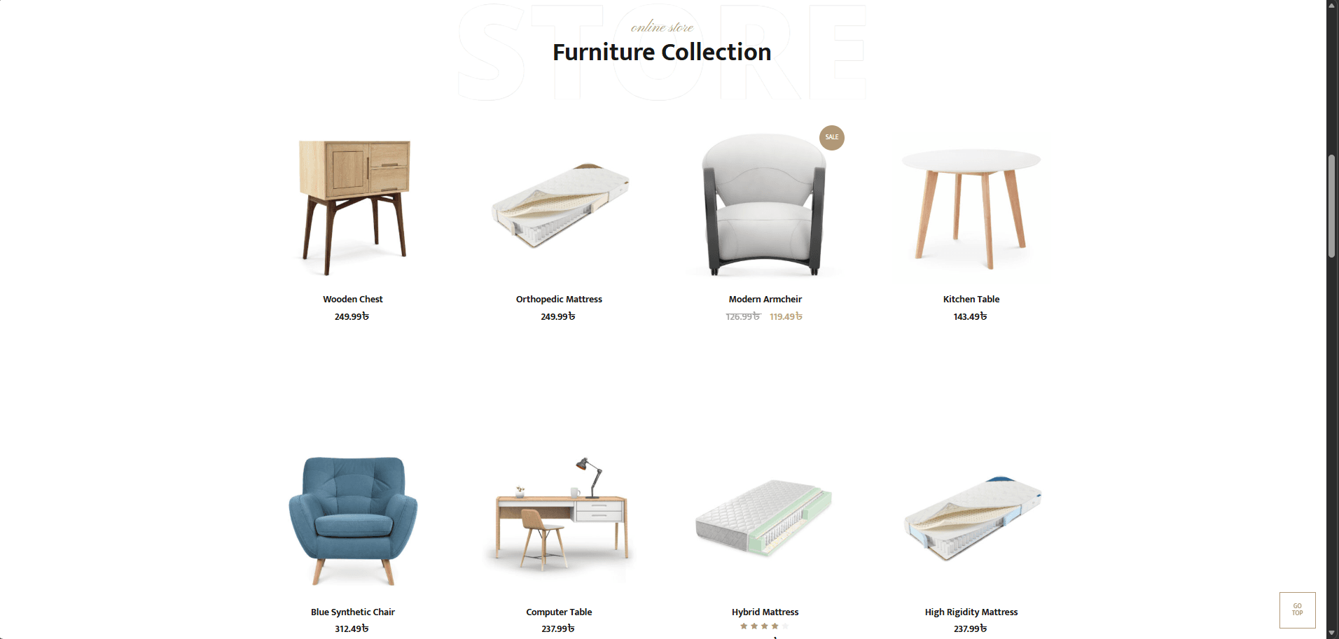 Furniture E-commerce Website