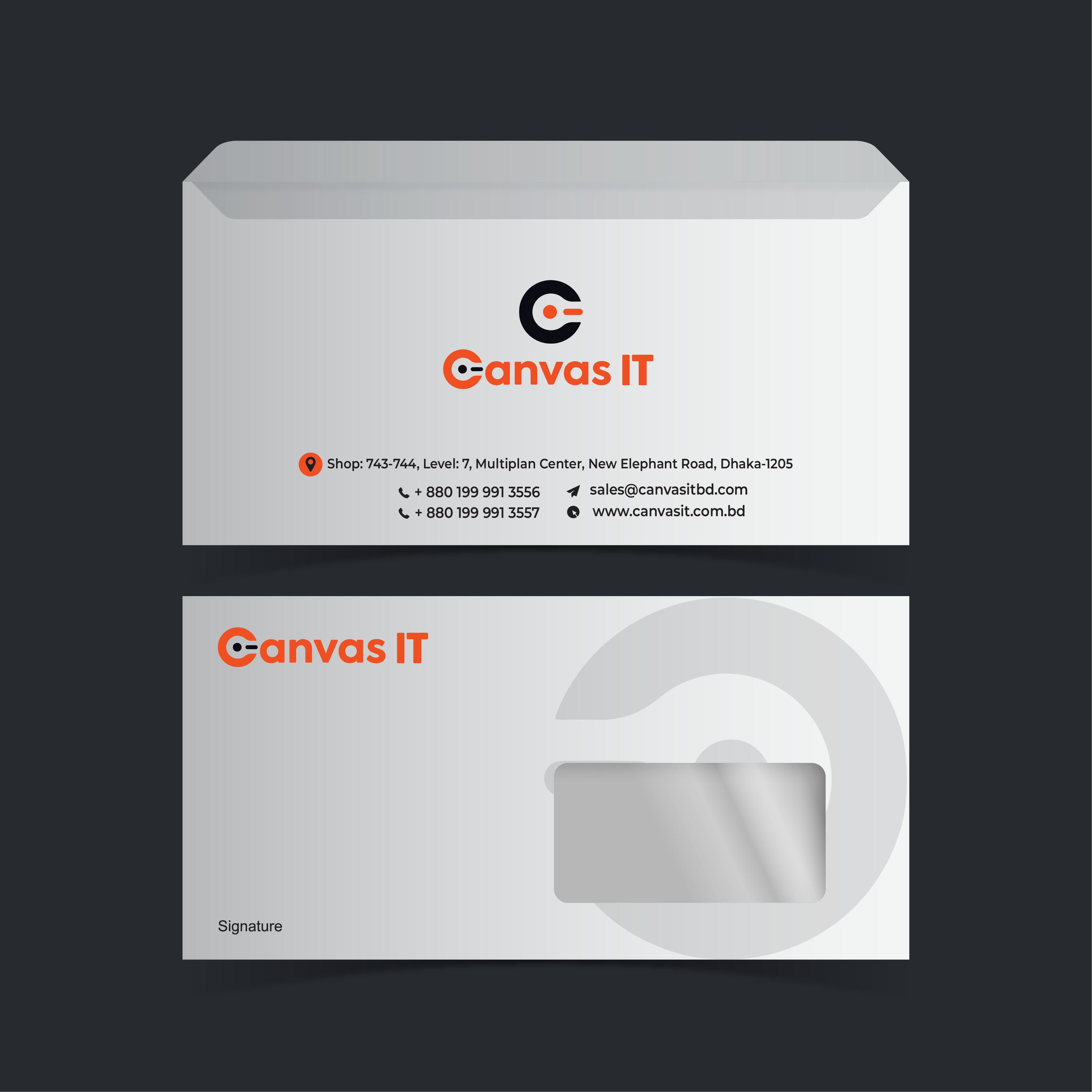 CanvasIT Brand Identity – Envelope Design
