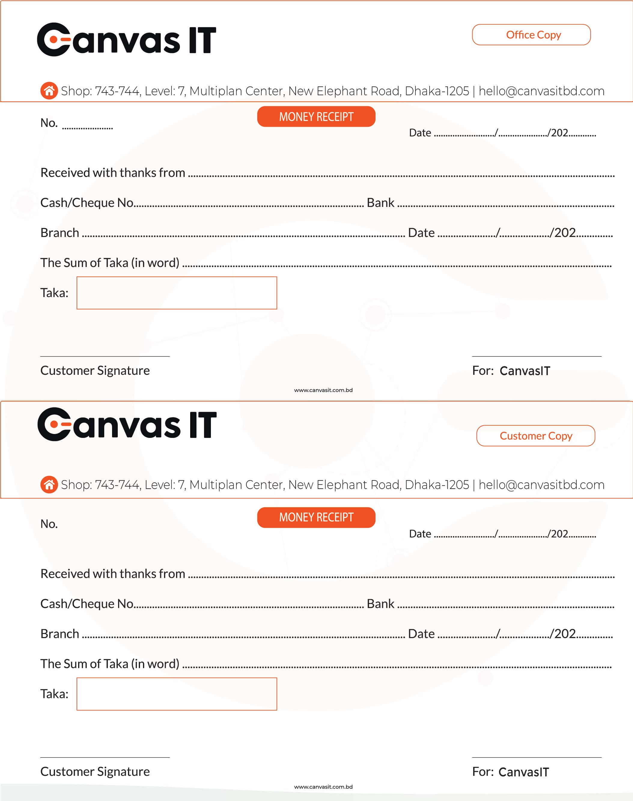 CanvasIT Brand Identity – Money Receipt Design
